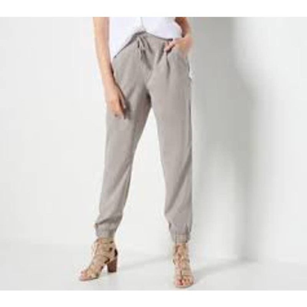 Side Stitch Regular Soft Tencera women Pleated Jogger Pants moonshine - Picture 2 of 4